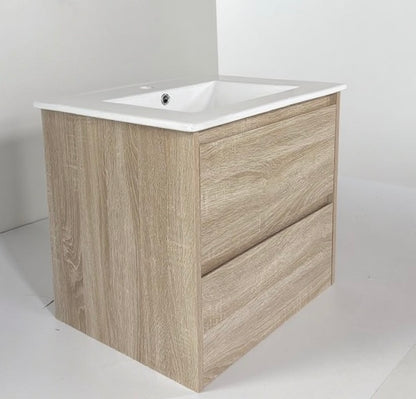600 Melamine Wood Grain Wall Hung Vanity
