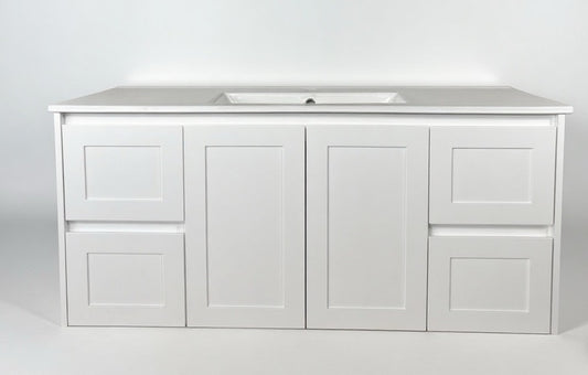 1200 White Matte Painting  Wall Hung Vanity